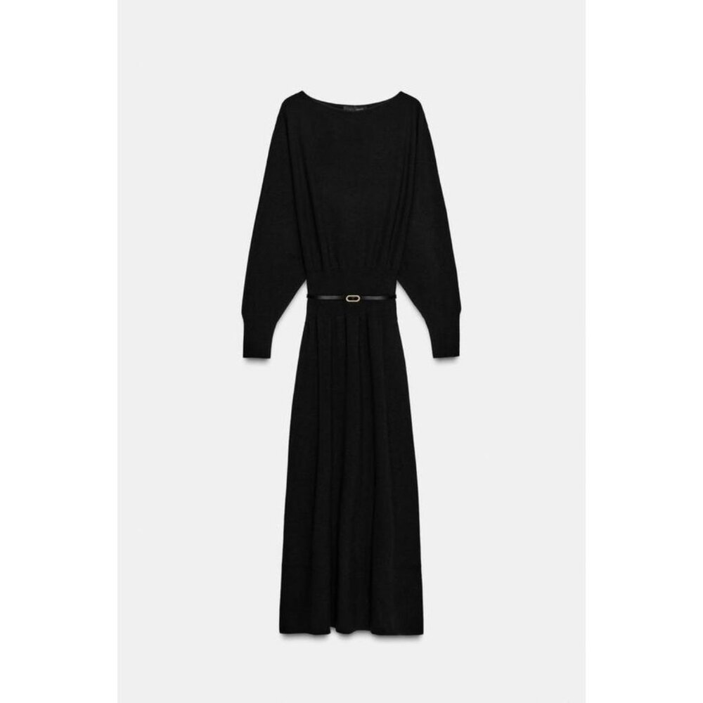 ZARA BELTED MIDI DRESS - Picture 8 of 10
